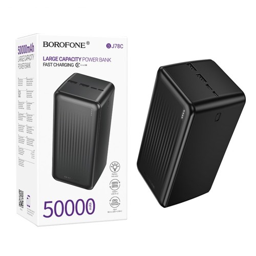 Внешний аккумулятор 50 000 mAh BOROFONE BJ78C (2USB/PD/Micro/LED инд.бат) черный