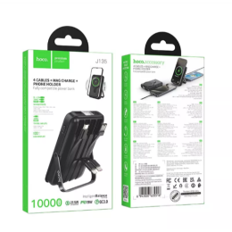  Внешний аккумулятор MagSafe 10 000 mAh HOCO J135 (1USB/1PD/3 кабеля/дисплей) черный