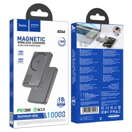 Внешний аккумулятор MagSafe 10 000 mAh HOCO Q26A (PD 20W/QC3.0) серый