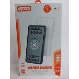  Внешний аккумулятор MagSafe 10 000 mAh URPIN P15 (2USB/PD/Micro/LED инд.бат) белый