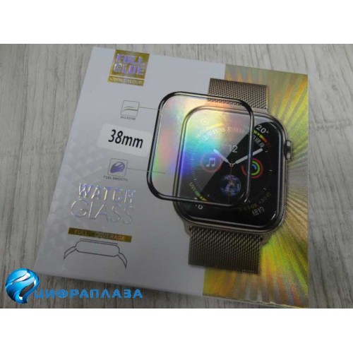 Защитное стекло для часов Apple Watch 38mm черное