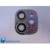 Защитное стекло на камеру iPhone 11/12 Mini со стразами разноцветное