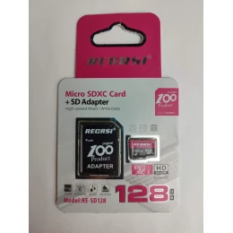 128Гб  карта памяти RECRSI RE-SD microSD + SD адаптер class10