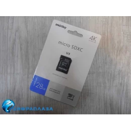 128Гб карта памяти SMARTBUY microSDXC + SD адаптер U3 V30 A1 Advanced R/W up to 90/55