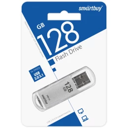 128Гб накопитель  USB3.0 SMARTBUY V-Cut серебристый