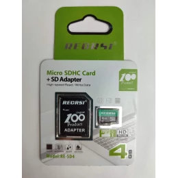 4Гб карта памяти RECRSI RE-SD microSD + SD адаптер class10