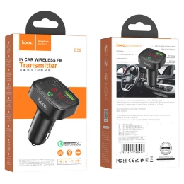 Авто FM модулятор HOCO E59 (2USB/FM/TF/QC 3/0) черный