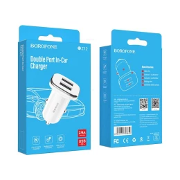 Автомобильное ЗУ BOROFONE BZ12 (2USB/2.4A) белое