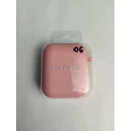 Чехол для наушников AirPods 1/2 Protection Case с карабином (06) розовый