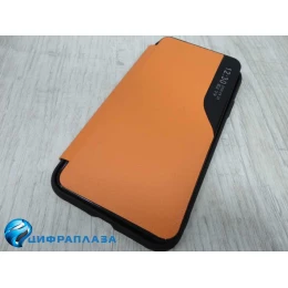 Чехол-книжка Xiaomi Redmi Note 9 Smart View Flip Case под кожу оранжевый