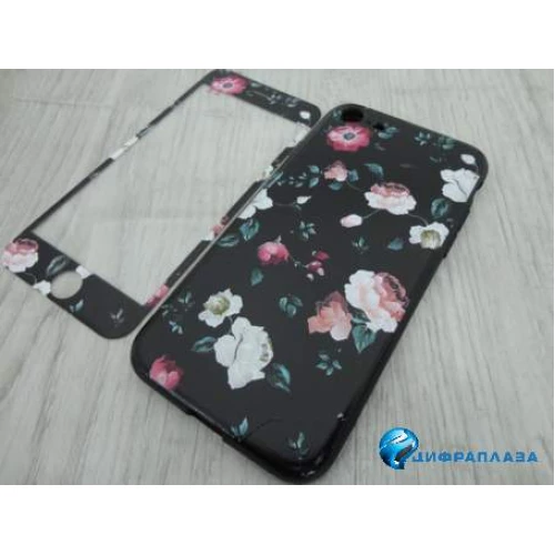 Чехол пластиковый E-VIKA iPhone 7 с рисунком + Защитное стекло (06)