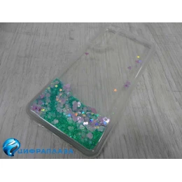 Чехол пластиковый Huawei Honor 20 блестки в воде прозрачный (03)