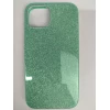 Чехол пластиковый iPhone 14 Fashion с блестками зеленый