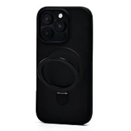 Чехол пластиковый iPhone 16 Pro матовый с подставкой MagSafe (SM088) черный  