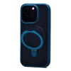 Чехол пластиковый iPhone 16 Pro матовый с подставкой MagSafe (SM088) синий