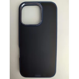 Чехол пластиковый iPhone 16 Pro "ПРОЗРАЧНО-МАТОВЫЙ ЦВЕТНОЙ" синий