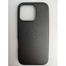 Чехол пластиковый Leather Case MagSafe ORG iPhone 16 Pro черный
