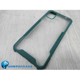 Чехол пластиковый Samsung M31 прозрачный с окантовкой темно-зеленый