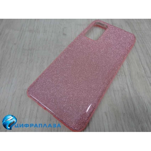 Чехол силикон-пластик Huawei Honor 30 Fashion с блестками розовый