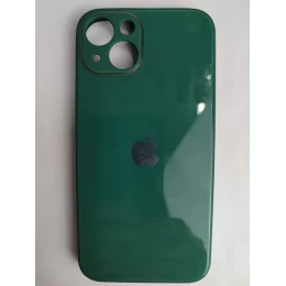 Чехол силикон-пластик iPhone 13 глянец с логотипом темно-зеленый (01)