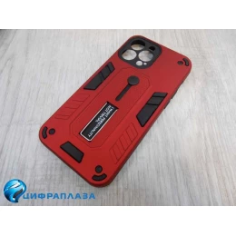 Чехол силикон-пластик iPhone 13 Pro Max противоударный с подставкой красный (01)