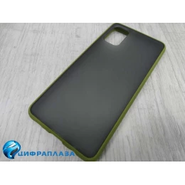 Чехол силикон-пластик Samsung A41 Shockproof хаки-оранжевый