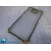 Чехол силикон-пластик Xiaomi POCO X3 прозрачный с защитой по краям хаки/оранжевый