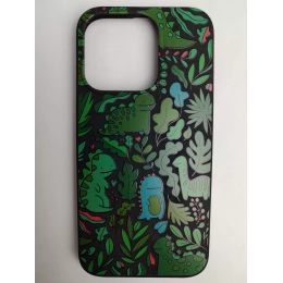 Чехол силиконовый iPhone 14 Pro Black Print (001)