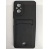 Чехол силиконовый Realme C67 матовый цветной с визитницей черный