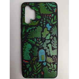 Чехол силиконовый Samsung A32 Black Print (001)