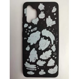 Чехол силиконовый Samsung A32 Black Print (005)