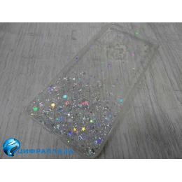 Чехол силиконовый Samsung M21 звездопад серебро