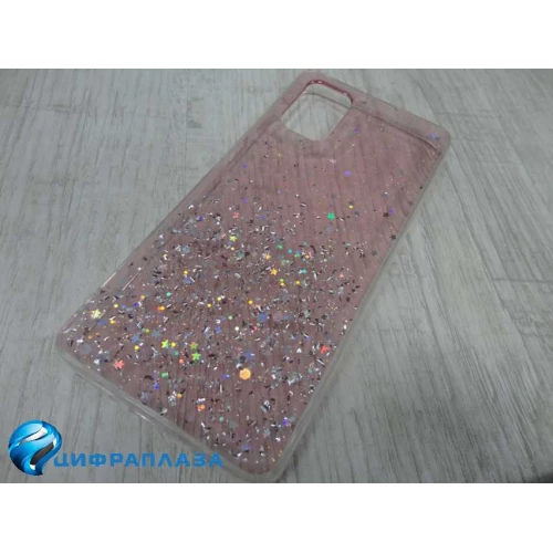 Чехол силиконовый Samsung M31S звездопад розовый