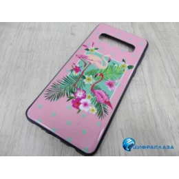 Чехол силиконовый Samsung S10 с рисунком (01)