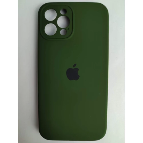 Чехол силиконовый Silicone Case ORG iPhone 12 Pro (защита камеры) (40) темно-зеленый