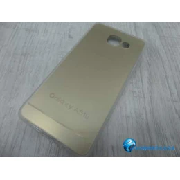 Чехол силиконовый зеркальный с полосками Samsung A510 золотистый
