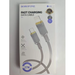 Кабель Lightning - Type-C BOROFONE BU56 (27W/1.2m/текстиль) серый