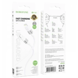 Кабель Lightning - Type-C BOROFONE BX106 (27W/3A/1m) белый
