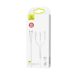Кабель USB 3 в 1 Lightning/Micro USB/Type-C USAMS SJ367 U35 (2A/1m) белый