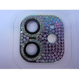 Защитное стекло на камеру iPhone 12 Pro со стразами разноцветное